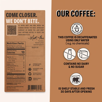Wandering Bear Straight Black Organic Cold Brew Coffee On Tap 96 oz
