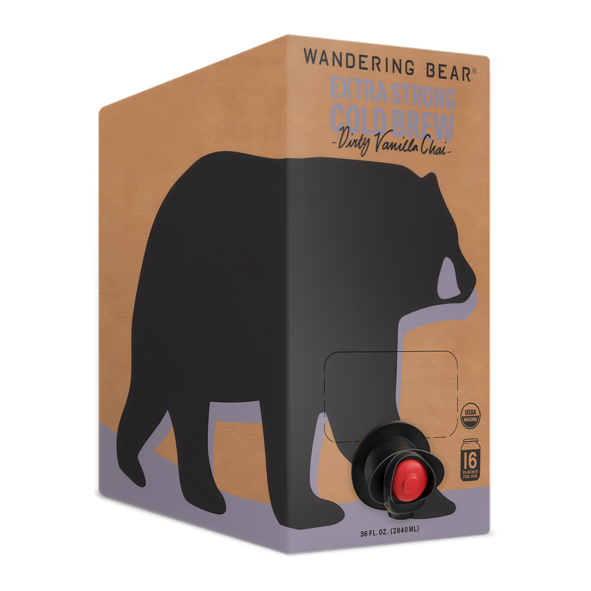 Wandering Bear Straight Black Organic Cold Brew Coffee On Tap 96 oz