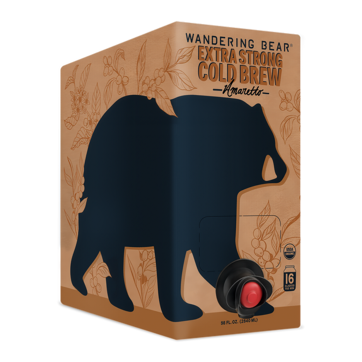 Wandering Bear Straight Black Organic Cold Brew Coffee On Tap 96 oz
